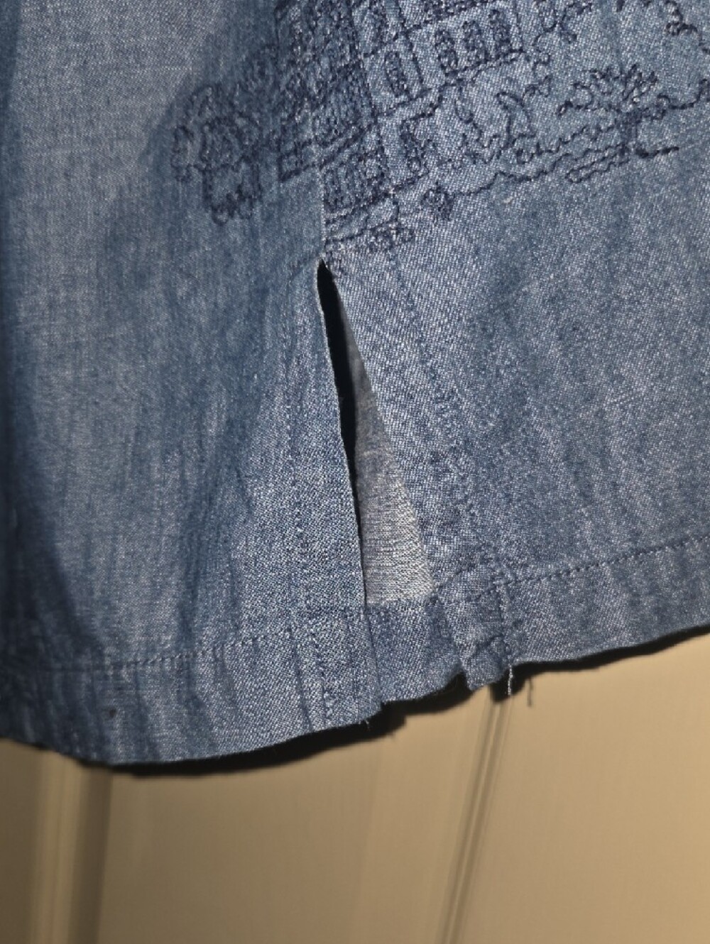 Blue Button Front Shirt - Picture 7 of 10